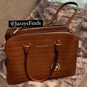 Michael Kors Brown Textured Bag with Charm